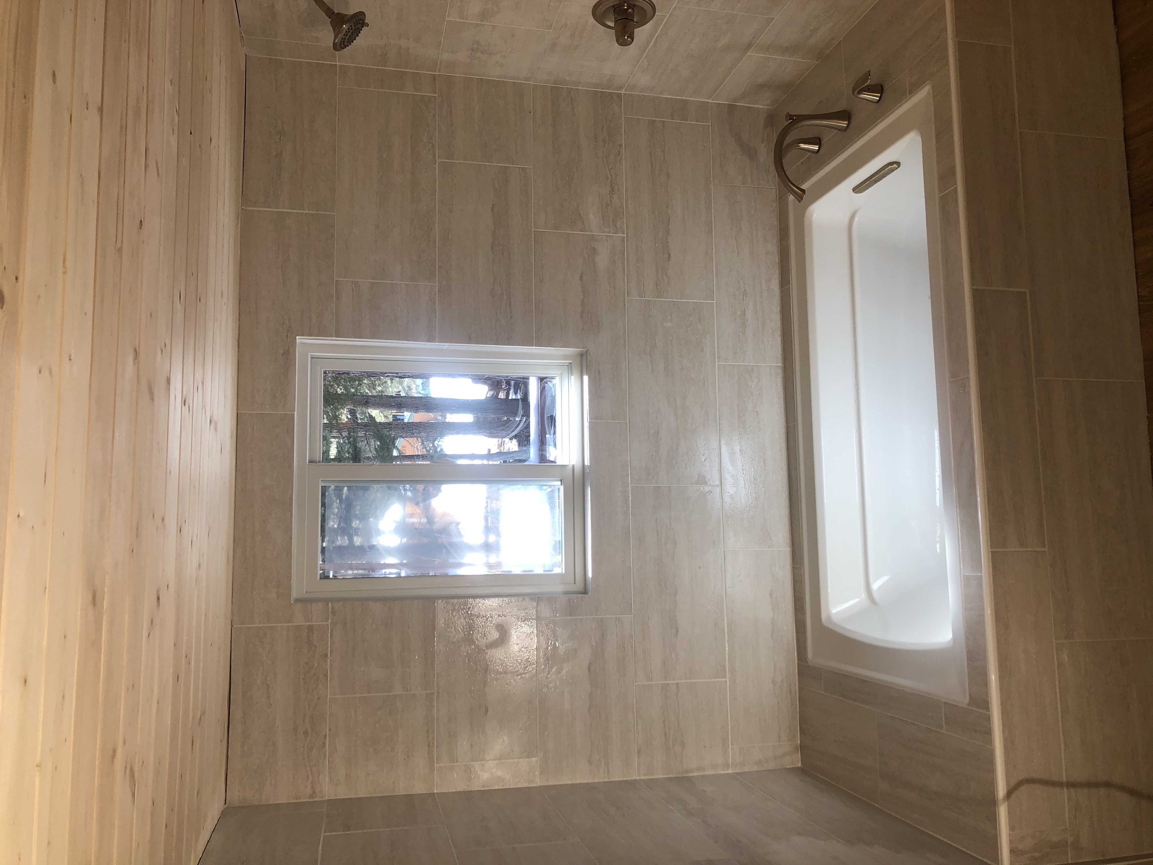Bathroom with custom tile surround
