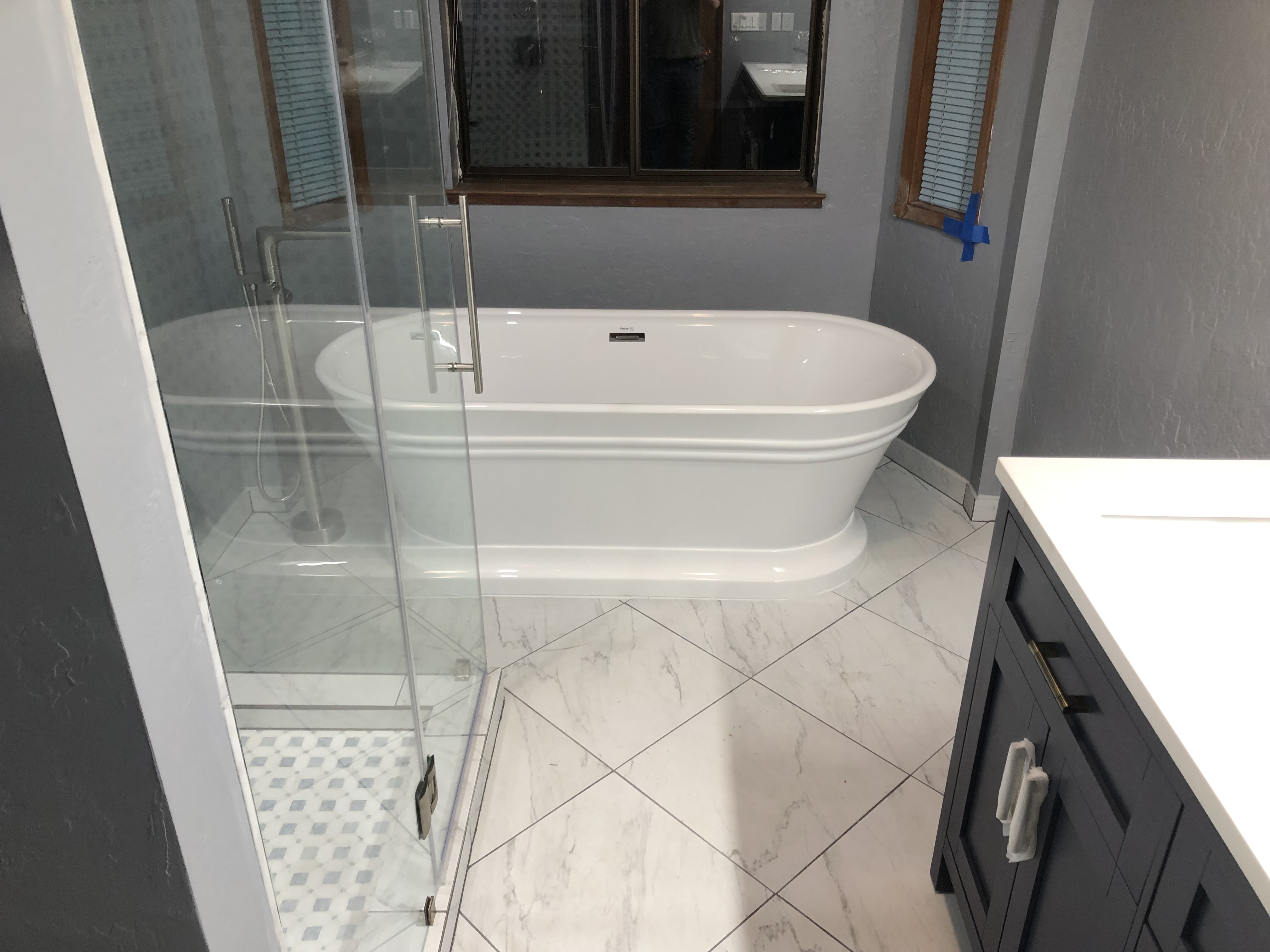 Bathroom remodel with freestanding tub