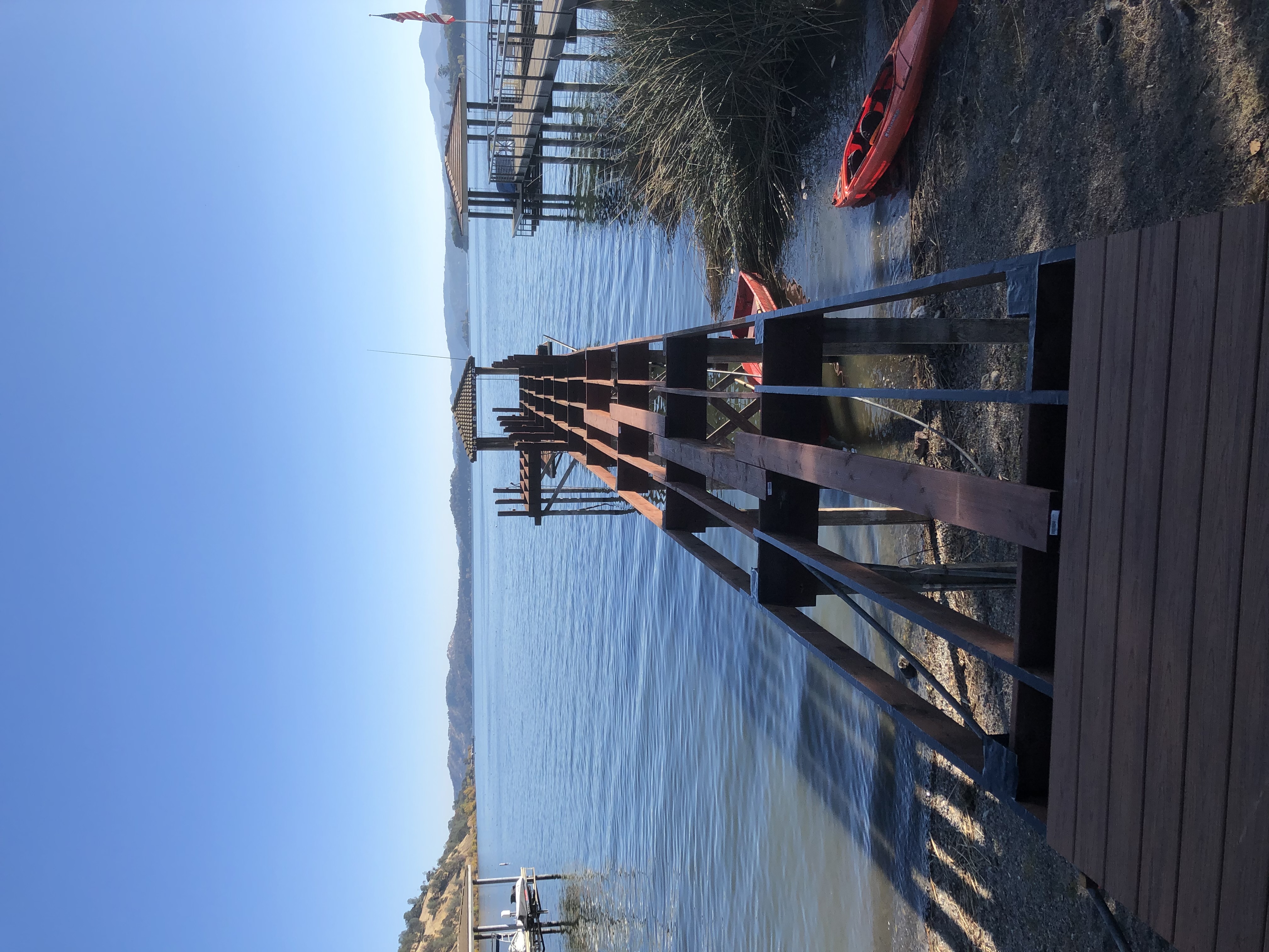 Dock framing from shore during construction