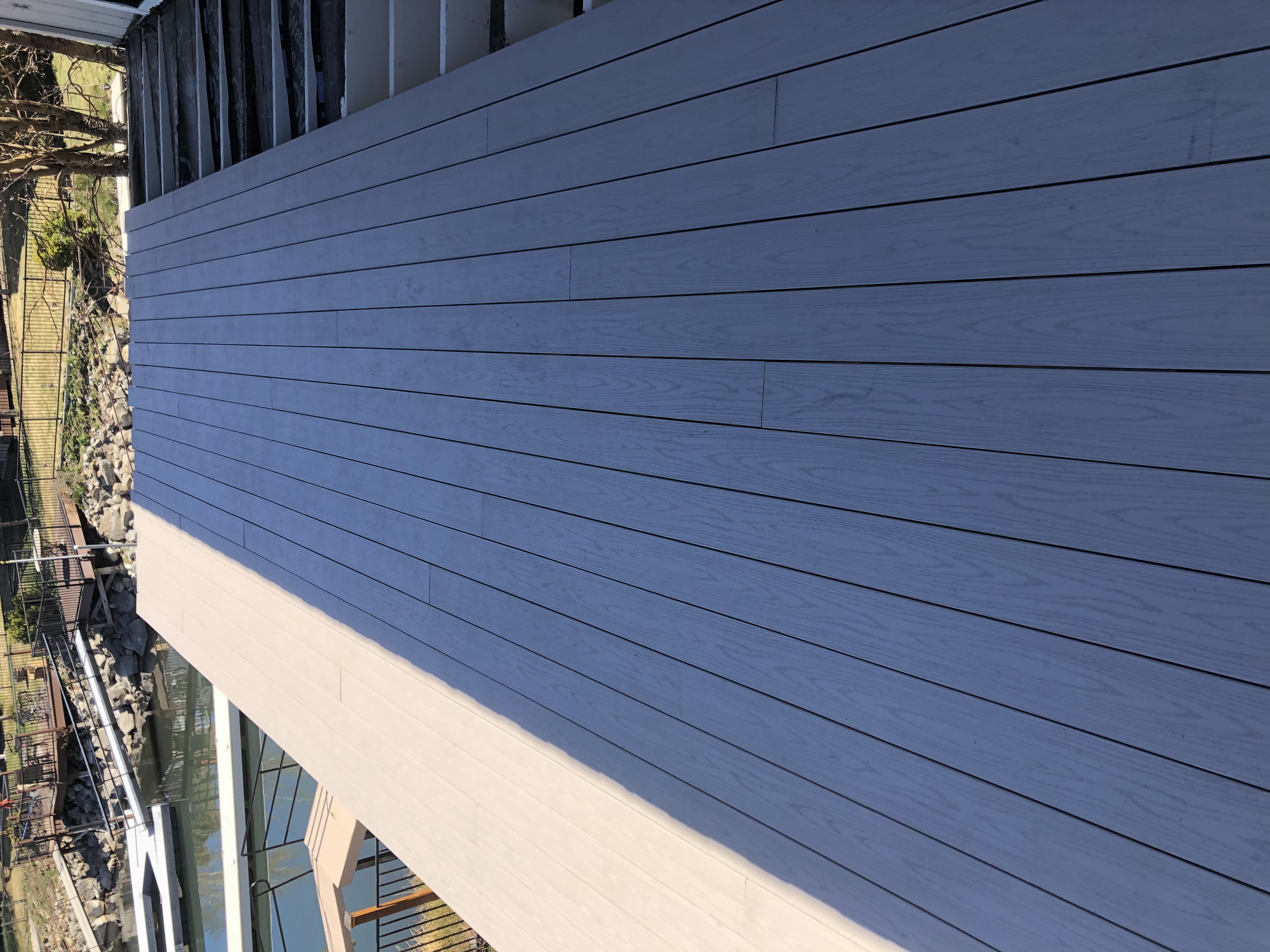New exterior siding installation